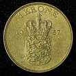 1 Krone DENMARK Frederik IX Aluminum-Bronze 1957 C S  KM# 837.2 (27 718) Uncertified