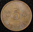 FINLAND Copper 1930 5 Penniä UNC Toned KM# 22 (24 012) unz