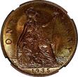 United Kingdom 1 Penny GREAT BRITAIN George V Bronze 1935  NGC MS63 BN NICE TONING KM# 838 (038)