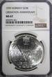 25 Kroner Norway Olav V Silver 1970  NGC MS67 Anniversary of Liberation KM#414(1)