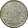 10 Cents Netherlands Wilhelmina I Silver 1903  1 YEAR TYPE KM# 135 (9889) Uncertified
