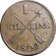 1 SKILLING SWEDEN COPPER 1802  OVERSTRUCK ON 2 ORE S.M. 1743-1768 KM#566 (2424) Uncertified