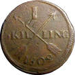 1 SKILLING SWEDEN COPPER 1802  OVERSTRUCK ON 2 ORE S.M. 1763 FULL DATE (374) Uncertified