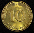 10 Pfennig Germany - Federal Republic 1950 G  BU Karlsruhe Mint KM# 108 (26 781) Uncertified