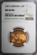 United Kingdom 1/2 Penny GREAT BRITAIN Elizabeth II 1967  NGC MS64 RD FULL RED KM# 896 (017)