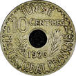 10 Centimes Tunisia Muhammad VI 1345 (1926)  Toning KM# 254 (21 748) Uncertified
