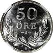 SWEDEN Gustaf V Silver 1939 G 50 Ore NGC MS64 1 GRADED HIGHEST KM# 788 (012)