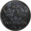 5 Öre Sweden Gustaf V Iron 1944  WWII Issue Choice UNC KM# 812 (21 940) unz