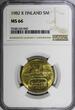 5 Markkaa Finland Aluminium-Bronze 1982 K  NGC MS66 TOP GRADED KM# 57 (047)