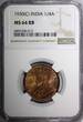 1/4 Anna India-British George V Bronze 1930 (C)  NGC MS64 RB KM# 512 (013)