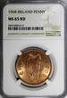 1968 Penny 1968 Ireland Republic Bronze  NGC MS65 RD NICE RED Hen with chicks KM11 (7)