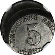 5 Pfennig Germany-Empire Iron (1915-22)  NGC MINT ERROR MS63 WWI SCARCE KM# 19(3)
