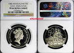 50 Cents New Zealand Elizabeth II PROOF 1986  NGC PF66 ULTRA CAMEO KM# 63 (024) PP