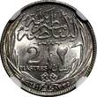 2 Piastres Egypt Occupation Coinage Silver AH1335/1917 H  NGC MS63 KM# 317.2 (37)