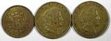 5 Centavos PERU BRASS LOT OF 3 COINS 1943-1965  KM# 213.2a1 ; KM# 223 (24 862) Uncertified