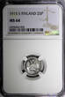 25 Pennia FINLAND Nicholas II Silver 1915 S  NGC MS64 WWI GEM BU KM #6.2 (005)