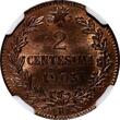 2 Centesimi Italy Vittorio Emanuele III Bronze 1903 R  NGC MS64 RB KM# 38 (026)