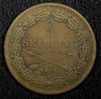 2/3 Skilling SWEDEN Oscar I Copper 1855  Last Year Type KM# 663 (22 548) Uncertified