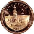 2 Pence Gibraltar Elizabeth II 2000  BU NGC MS65 RD FULL RED KM# 774 (032)