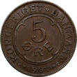 Bronze Denmark Frederik VIII  1907 VBP; GJ 5 Ore aUNC Condition KM# 806 (9755)