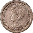 10 Cents Netherlands Wilhelmina I Silver 1914  XF Toned KM# 145 (8141) Uncertified