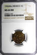 1 Centavo MEXICO Bronze 1906 Mo  GRADED NGC MS64 RB KM# 415 (047)