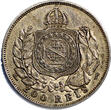200 Reis Brazil Pedro II Silver 1867  XF+ Condition Toned KM# 471 (4080) Uncertified
