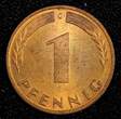 1 Pfennig Germany - Federal Republic 1950 G  GEM BU RED KM# 105 (27 277) Uncertified