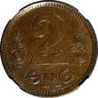 Bronze DENMARK Christian X  1921 HCN CJ 2 Ore NGC MS62 BN KM# 813.2 (174)