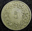 5 Rappen SWITZERLAND Copper-Nickel 1907 B  Toned KM# 26 (23 392) Uncertified