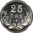25 Öre Sweden Gustaf V Silver PROOF 1917 W  NGC MS65 PL TOP GRADED KM# 785 (10)