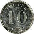 SWEDEN Oscar II (1872-1907) Silver 1897 EB 10 Ore AU/UNC SCARCE KM# 755 (592)