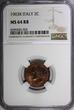 2 Centesimi Italy Vittorio Emanuele III Bronze 1903 R  NGC MS64 RB KM# 38 (026)