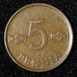 Finland Copper 1963 5 Penniä 1st Year Type KM# 45 (28 093) Uncertified