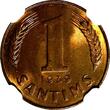 1 Santims LATVIA Bronze 1939  NGC MS64 RB Nice Red Toning BU KM# 10 (110)