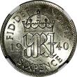 United Kingdom 6 Pence GREAT BRITAIN George VI Silver 1940  NGC AU58 KM# 852 (216)