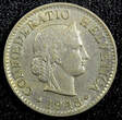 5 Rappen SWITZERLAND Copper-Nickel 1948  Toned KM# 26 (23 389) Uncertified