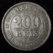 200 Reis BRAZIL Pedro II Copper-Nickel 1884  32 mm Last Year KM# 478 (27 812) Uncertified