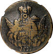 Russian Federation  Russia Elizabeth 1755 1 Kopeck Clouds NGC VF20 BN Bitkin-420(R3) VERY RARE (35)