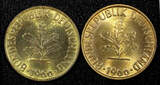10 Pfennig Germany-Federal Republic LOT OF 2 COINS 1966 G,1966 D  UNC KM# 108 (1) unz