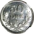 SWEDEN Gustaf V SILVER 1936 G 50 Ore Short 