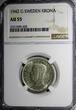 1 Krona SWEDEN Gustaf V Silver 1942 G  NGC AU55 KEY DATE RARE KM# 786.2 (203)