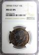 10 Centesimi ITALY Copper Umberto I 1894 BI  NGC MS62 BN Nice Toned KM# 27.1 (45)