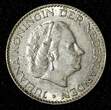 1 Gulden Netherlands Juliana Silver 1955  25 mm Royal Dutch KM# 184 (27 953) Uncertified