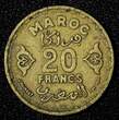 20 Francs Morocco Mohammed V Aluminum-Bronze 1371 (1952)  Y# 50 (27 664) Uncertified