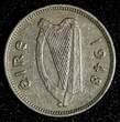 3 Pence Ireland Republic Copper-Nickel 1948  HARE KEY DATE KM# 12a (28 028) Uncertified