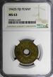 1 Penny Fiji George VI Brass 1942 S  NGC MS63 San Francisco Mint KM# 7a (029)