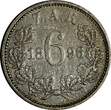 6 Pence South Africa Johannes Paulus Kruger Silver 1896  Mintage-205,000 KM#4(8) Uncertified