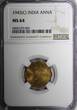 1 Anna India-British George VI Nickel-Brass 1943 (C)  NGC MS64 KM# 537a (045)