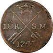 Sweden Frederick I Copper 1743 1 Ore, S.M. 29,75mm BETTER DATE KM# 416.1 ( 163) Uncertified